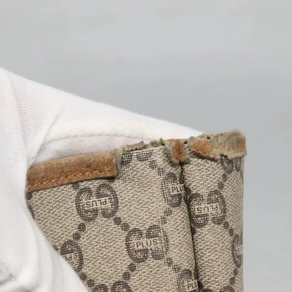 GUCCI GG Plus Supreme Web Sherry Line Tote Bag PVC Beige Gold Auth BA5355 - Picture 10 of 15